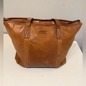 Brown Leather Eddie Bauer Vintage Tote Bag